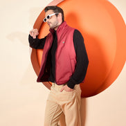 Maroon High Neck Reversible Jacket