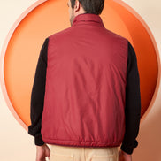 Maroon High Neck Reversible Jacket