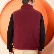 Maroon High Neck Reversible Jacket