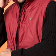 Maroon High Neck Reversible Jacket