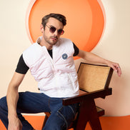 White Mock Neck Jacket
