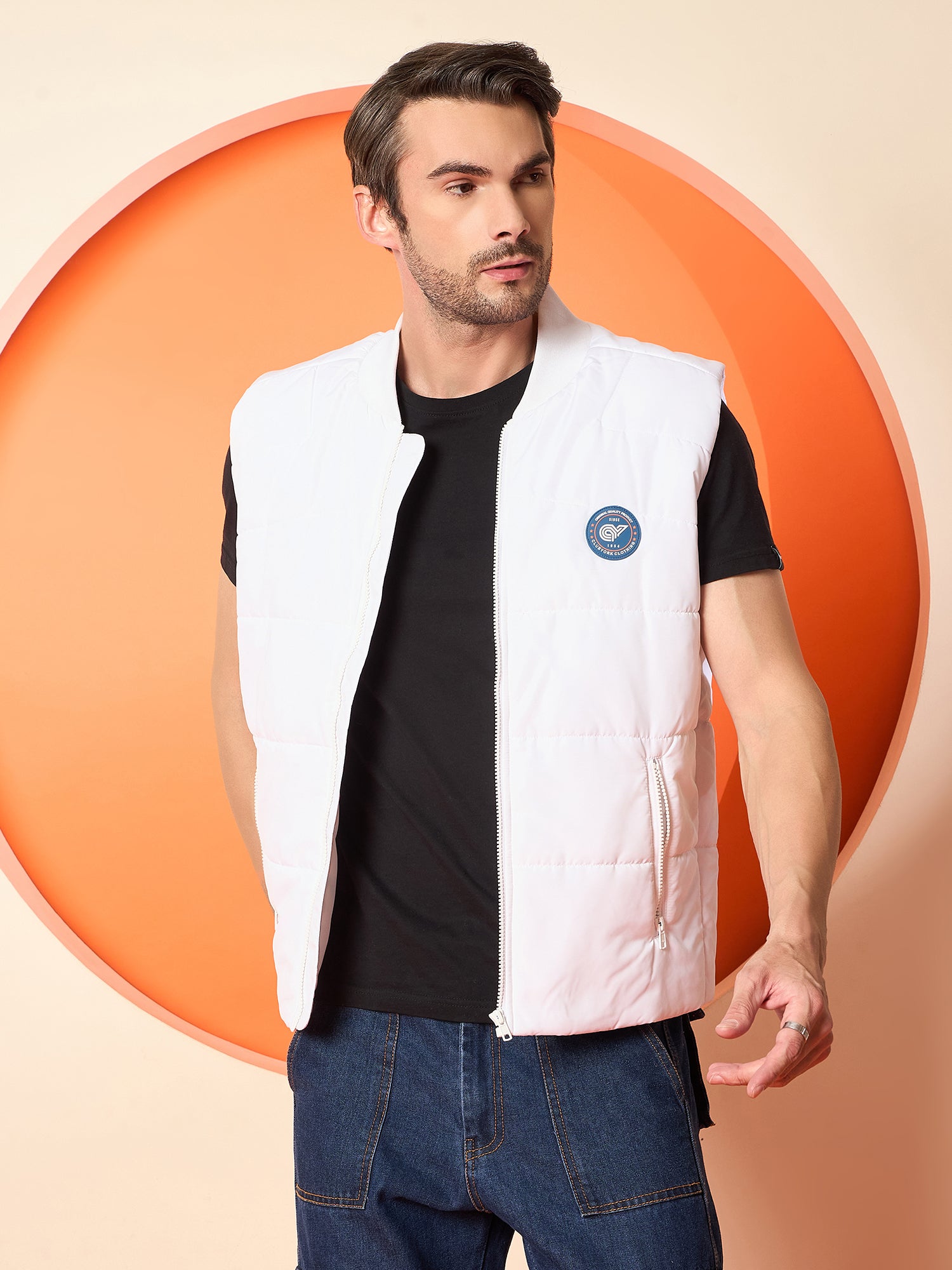 White Mock Neck Jacket