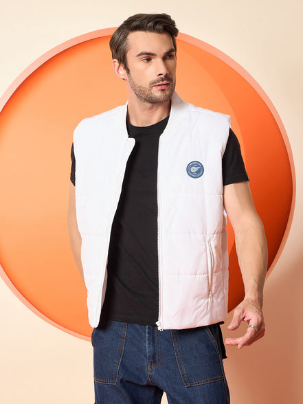 White Mock Neck Jacket