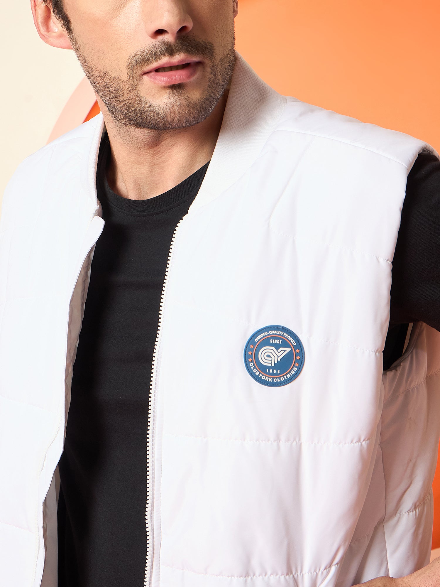 White Mock Neck Jacket