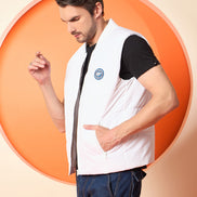White Mock Neck Jacket