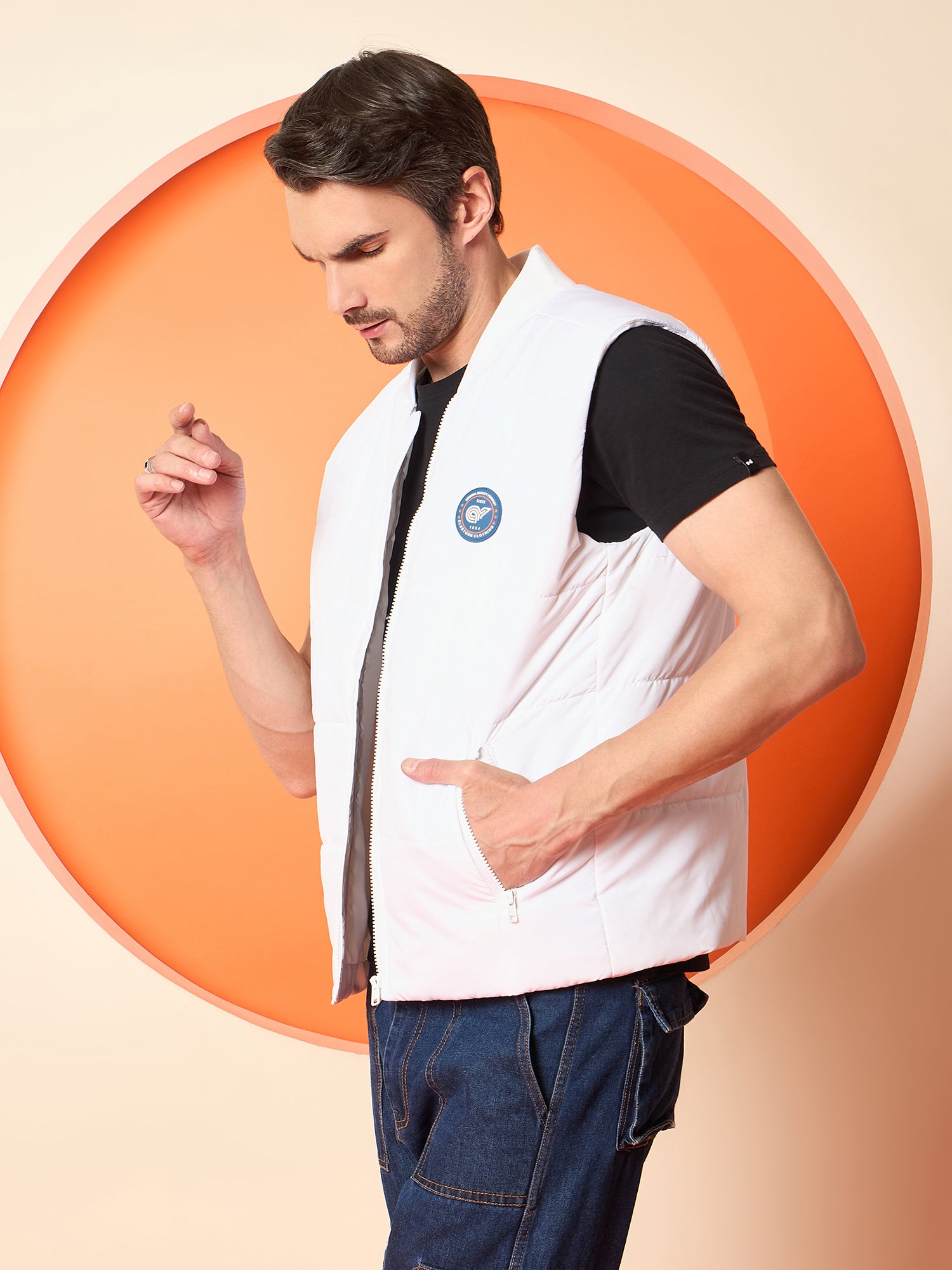 White Mock Neck Jacket