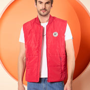 Red Mock Neck Jacket