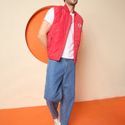 Red Mock Neck Jacket