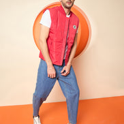 Red Mock Neck Jacket