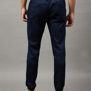 Navy Blue Slim Fit Solid Jogger