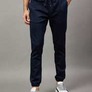 Navy Blue Slim Fit Solid Jogger