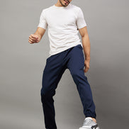 Navy Blue Slim Fit Solid Jogger