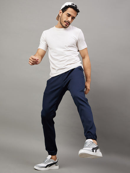 Navy Blue Slim Fit Solid Jogger