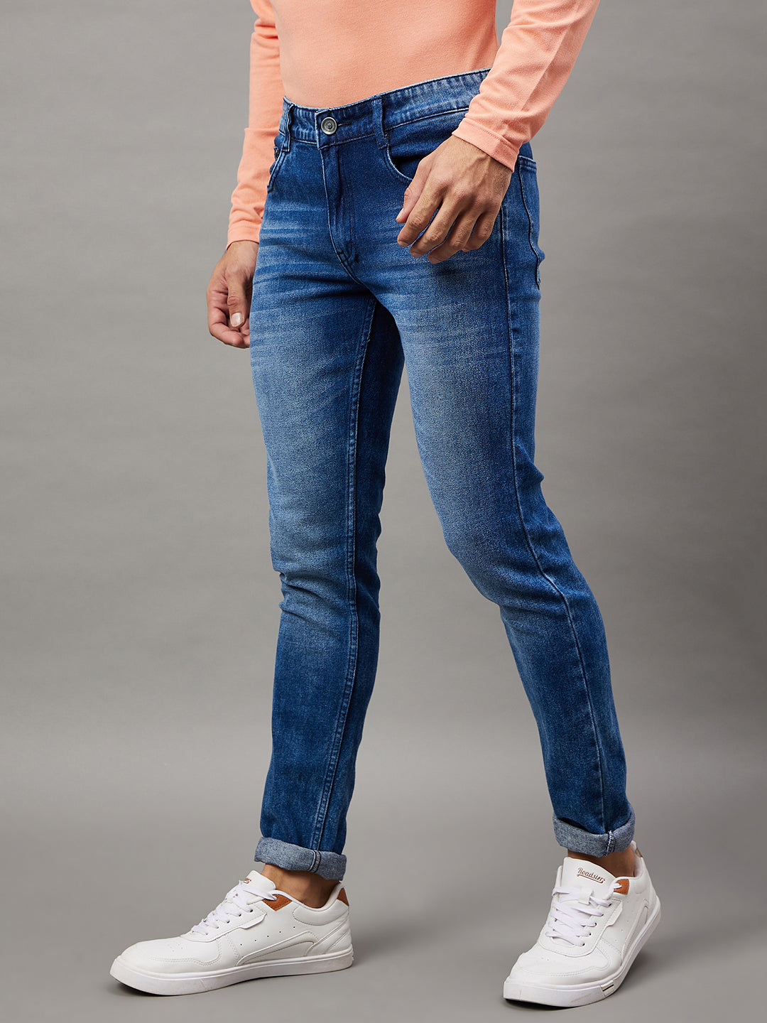 Blue Solid Jean