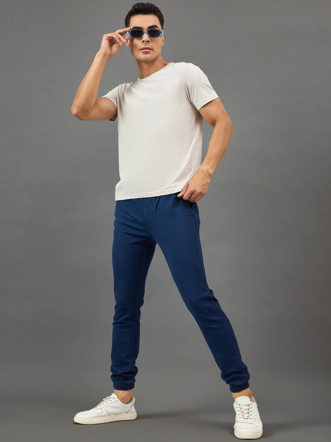 Dark Blue Solid Jogger