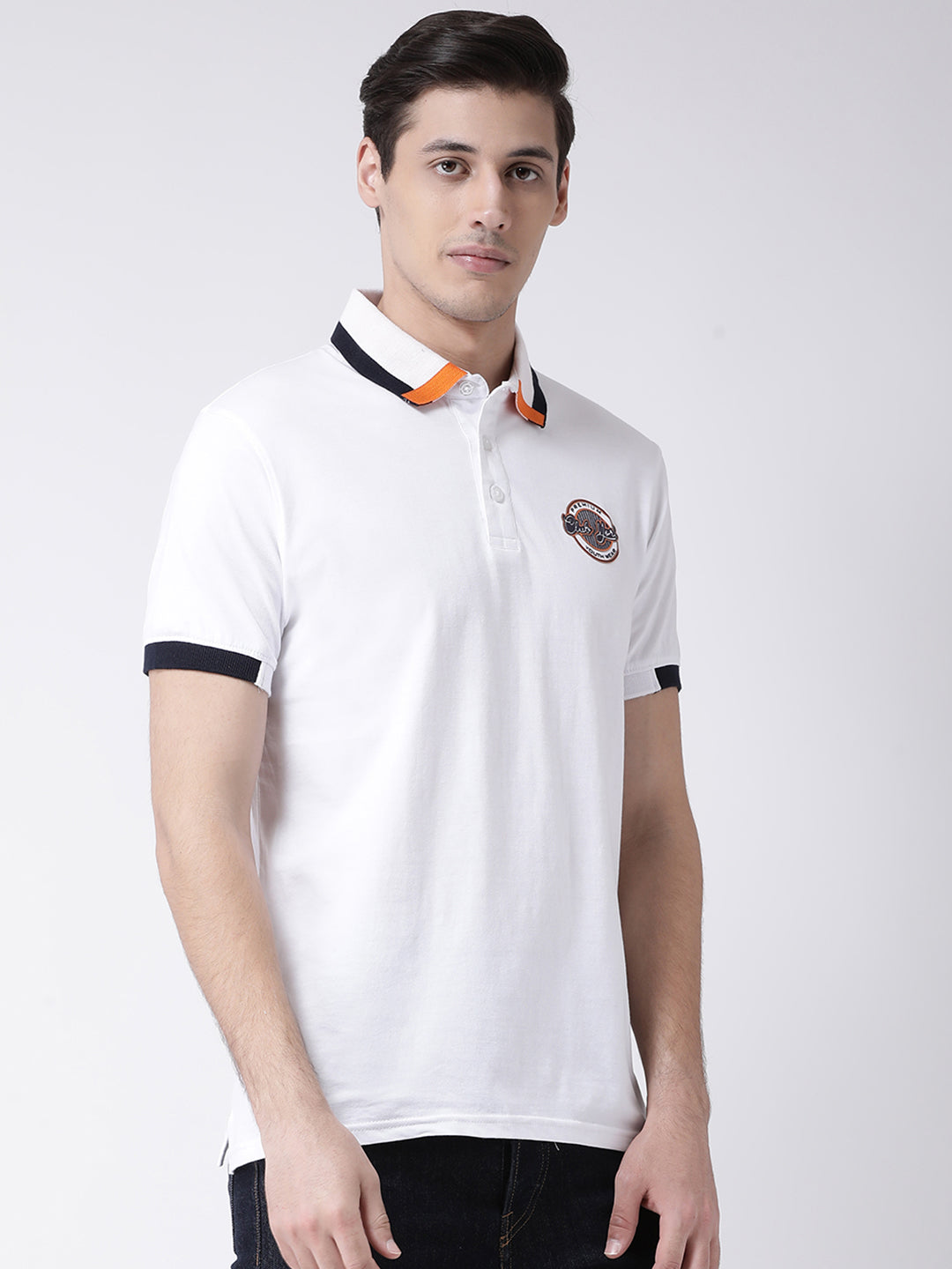 White Polo Neck T-shirt