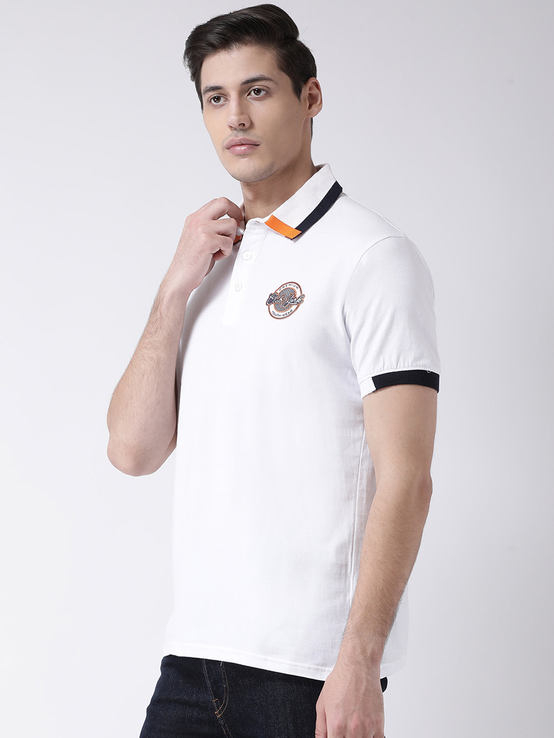 White Polo Neck T-shirt