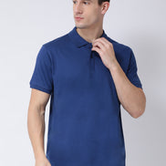 Blue Polo Neck T-shirt