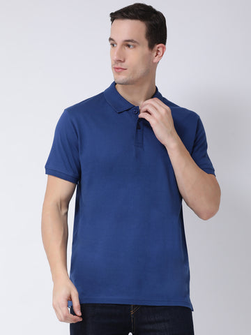 Blue Polo Neck T-shirt