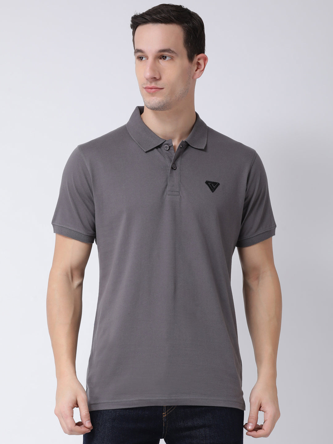 Grey Polo Neck T-shirt