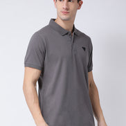 Grey Polo Neck T-shirt
