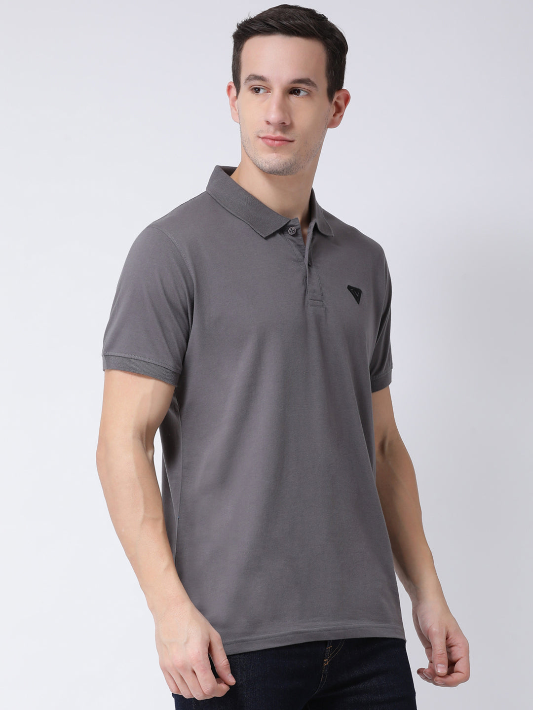 Grey Polo Neck T-shirt