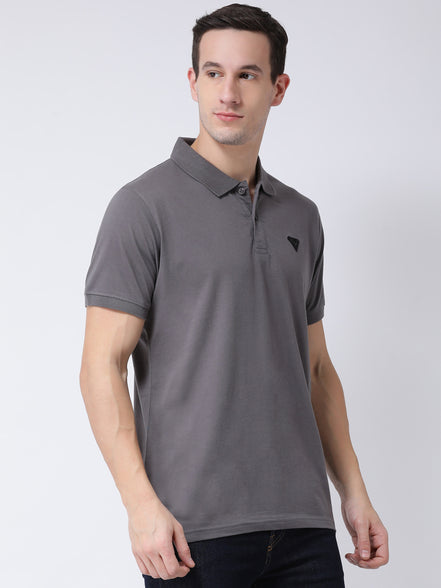 Grey Polo Neck T-shirt