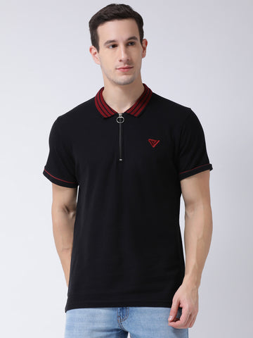 Black Polo Neck T-Shirt