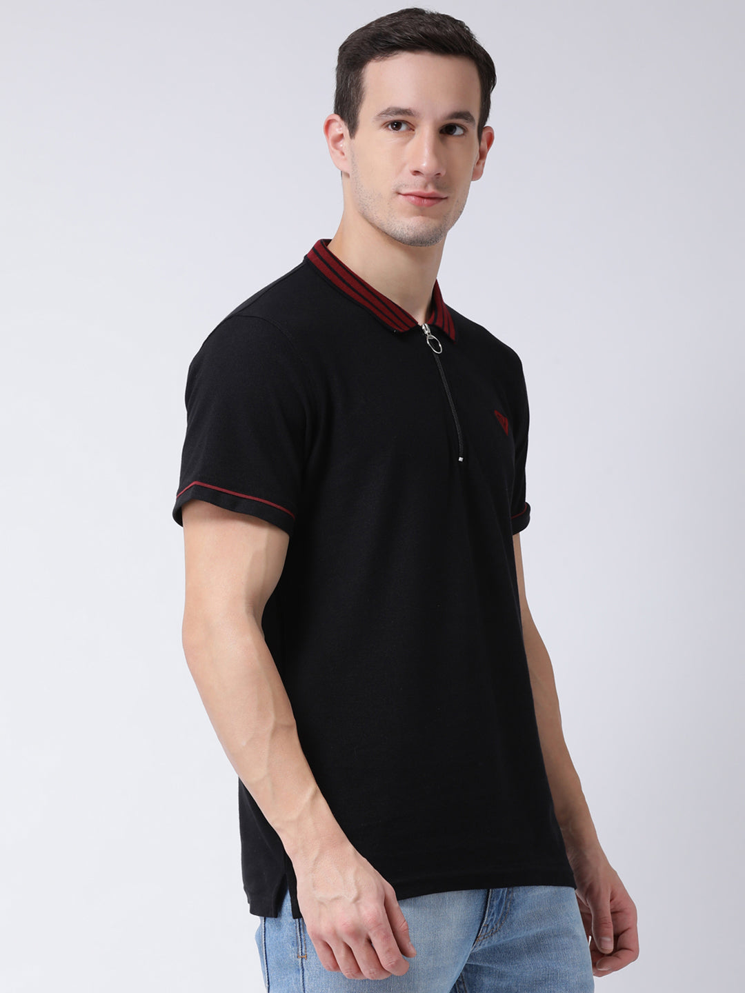Black Polo Neck T-Shirt