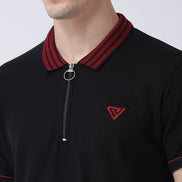 Black Polo Neck T-Shirt