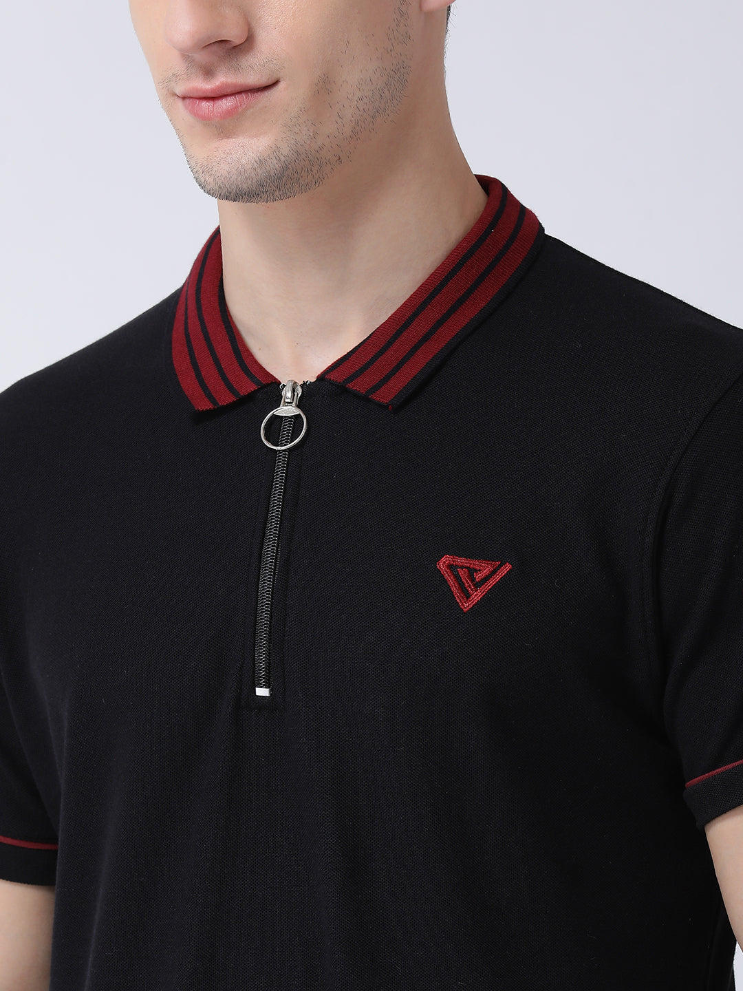 Black Polo Neck T-Shirt