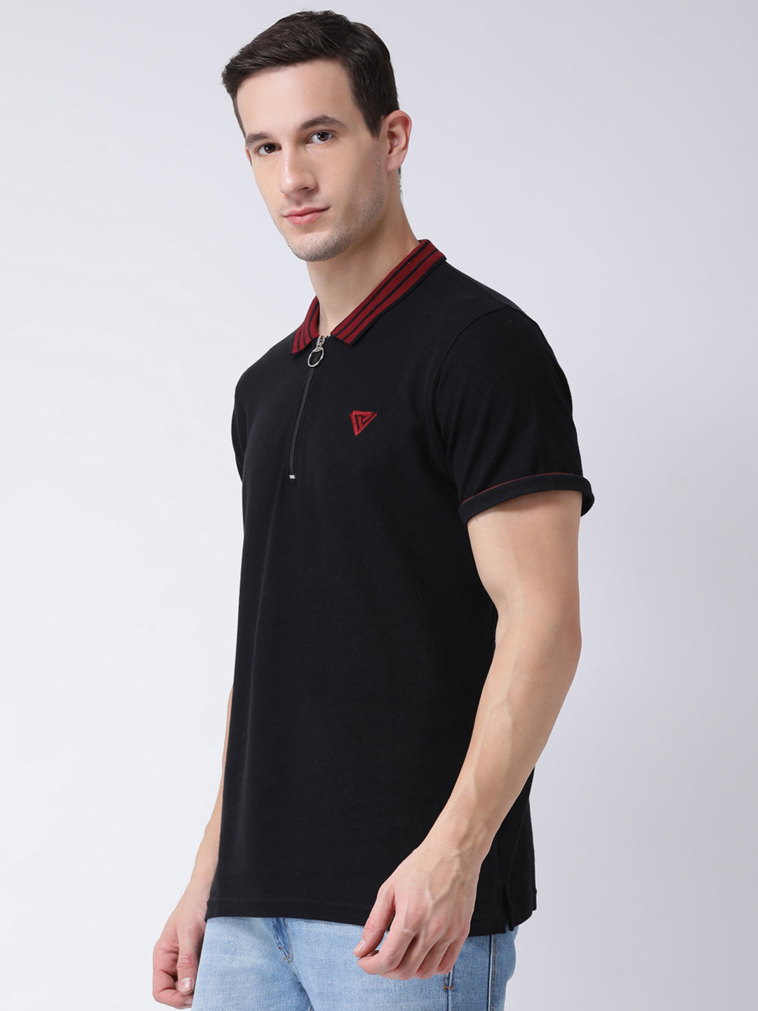 Black Polo Neck T-Shirt