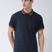Navy Blue Polo Neck T-shirt