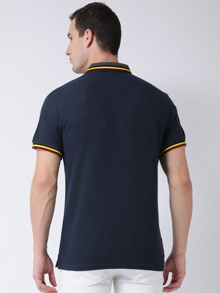 Navy Blue Polo Neck T-shirt
