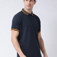 Navy Blue Polo Neck T-shirt