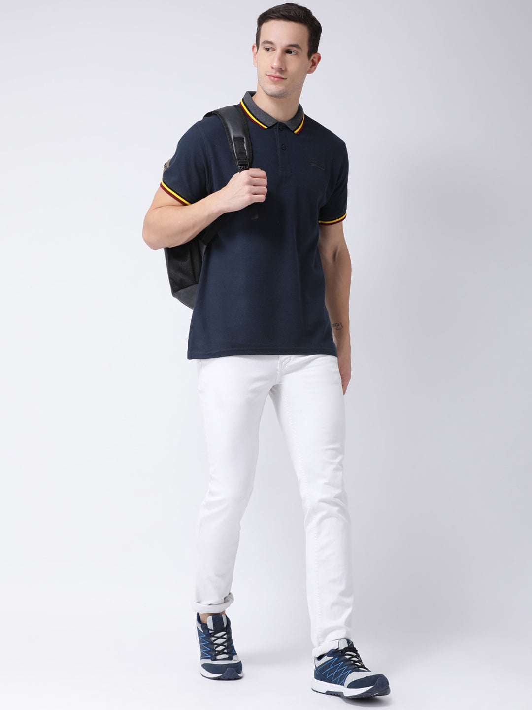 Navy Blue Polo Neck T-shirt
