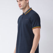Navy Blue Polo Neck T-shirt