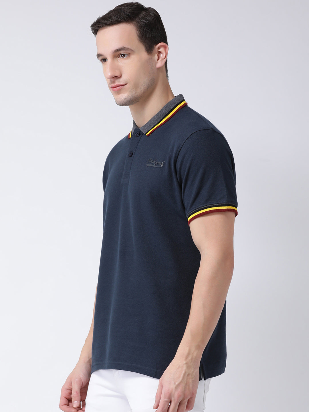 Navy Blue Polo Neck T-shirt