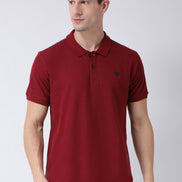 Maroon Polo Neck T-Shirt