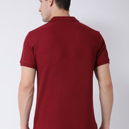 Maroon Polo Neck T-Shirt