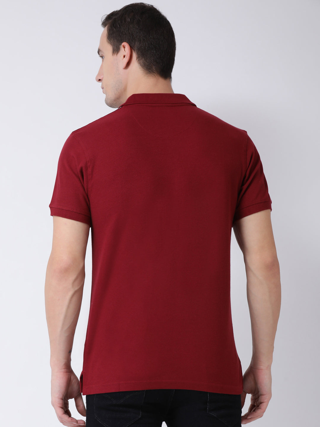 Maroon Polo Neck T-Shirt
