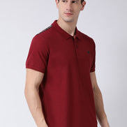 Maroon Polo Neck T-Shirt