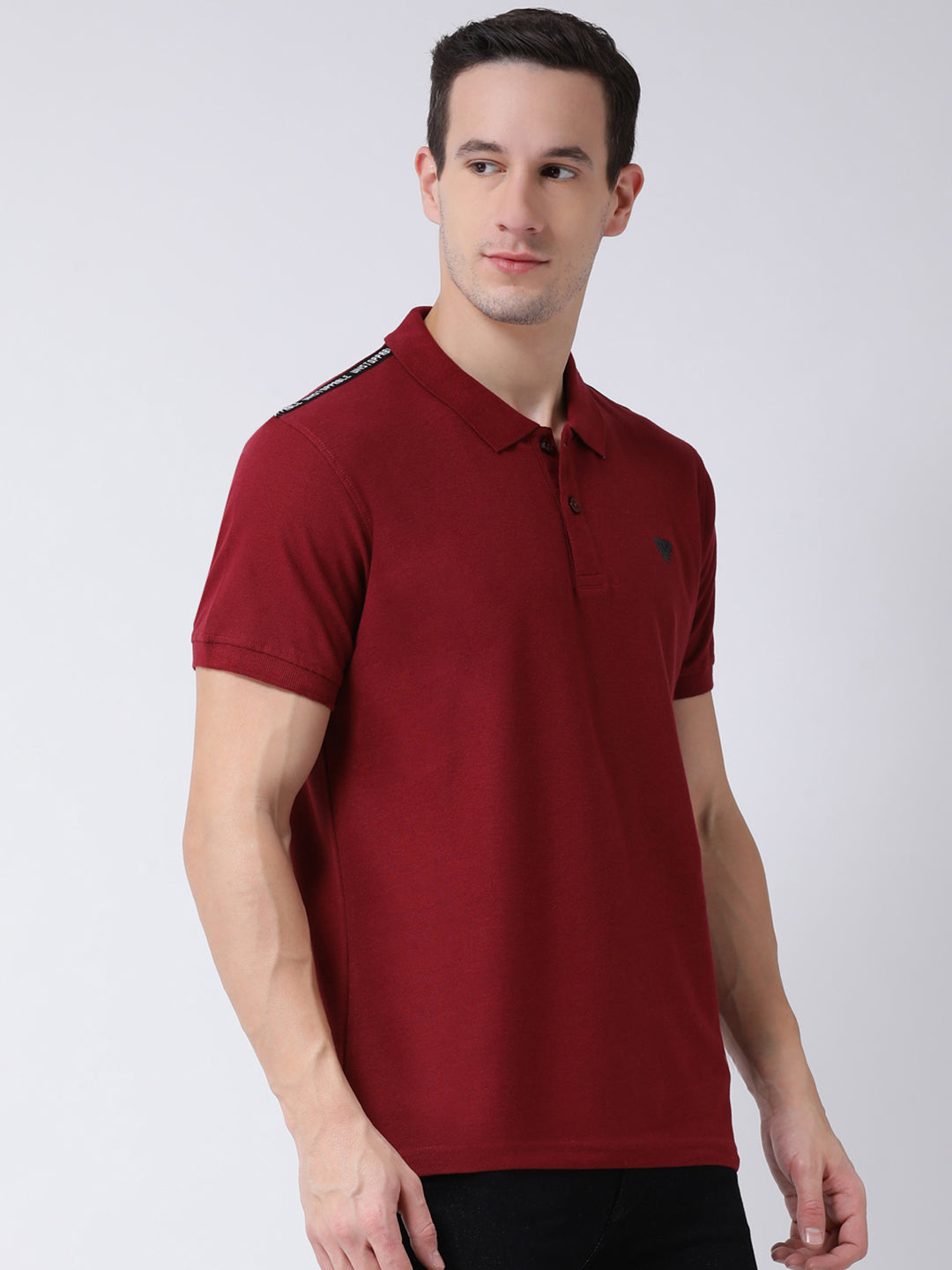 Maroon Polo Neck T-Shirt