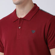 Maroon Polo Neck T-Shirt