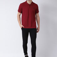 Maroon Polo Neck T-Shirt