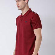 Maroon Polo Neck T-Shirt