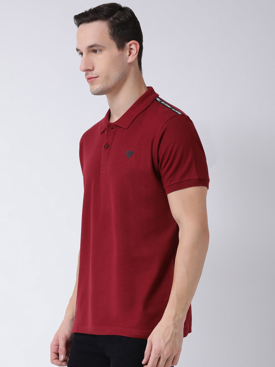 Maroon Polo Neck T-Shirt