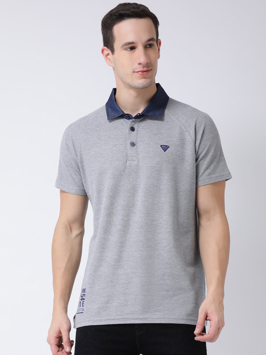 Grey Polo Neck T-shirt