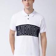White  Navy Blue T-shirt