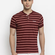 Maroon Henley Neck T-shirt
